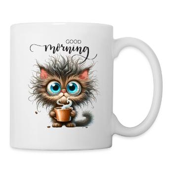 Cat Coffee Caffeine Colleague Office Breakfast Meow - Mug - white - Right