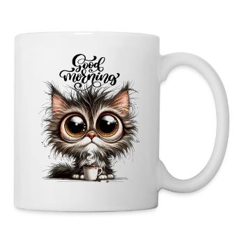 Chat Café Caféine Tasse à café Matin Grouch Sweet - Mug blanc - blanc - Droite