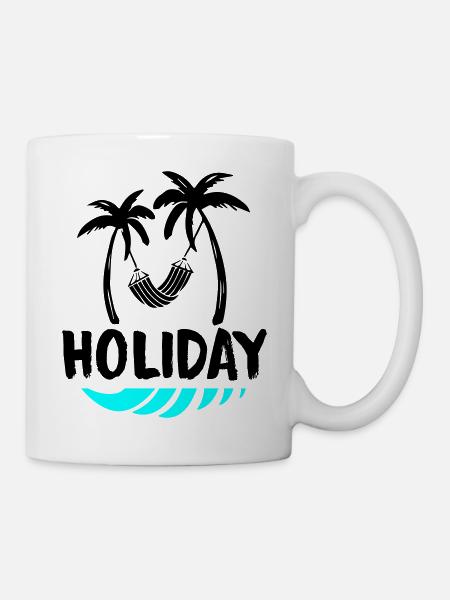 palms relax holiday - Tasse - Weiß
