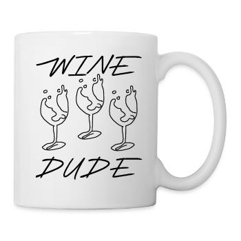 Weinglas Linienzeichnung wein dude - Tasse - Weiß - Rechts