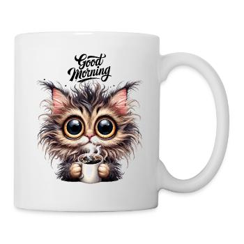 Cat Coffee Good Morning Office Morning Grouch Funny - Mug - white - Right
