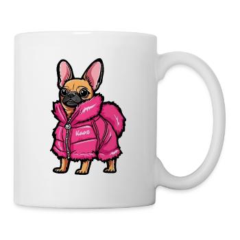 Chihuahua with fashionable pink jacket - Mug - white - Right