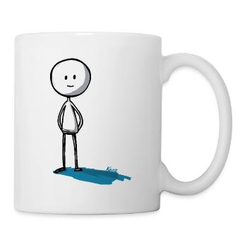 Minimalistisch und witzig, das Strichmännchen - Tasse - Weiß - Rechts