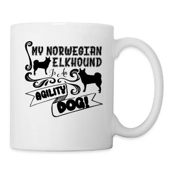 Norwegian Elkhound Is An Agility - Mug - white - Right