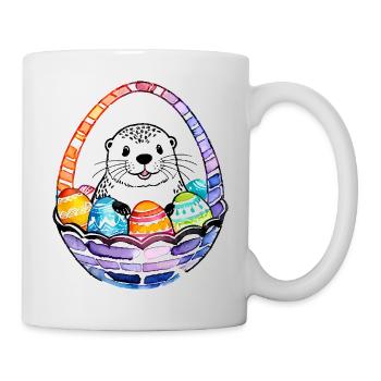 Otter Ostern Wasserfarben - Tasse - Weiß - Rechts