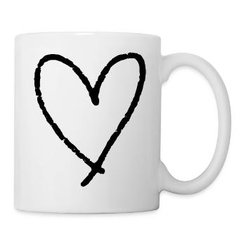 Drawn Heart Valentine's Day - Mug - white - Right