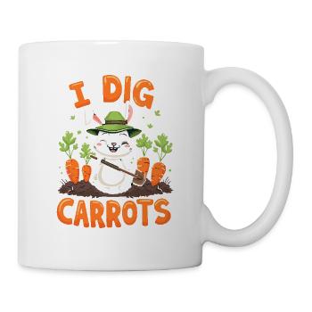 I Dig Carrots für einen Karotten Fan - Tasse - Weiß - Rechts