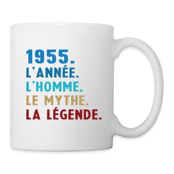 1955 Année Homme Mythe Légende - Mug blanc - blanc - Droite