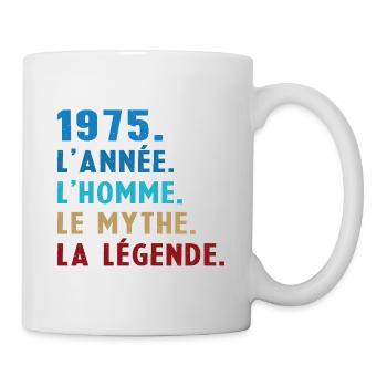 1975 Année Homme Mythe Légende - Mug blanc - blanc - Droite
