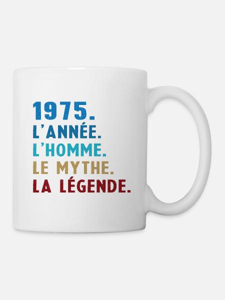 1975 Année Homme Mythe Légende - Mug blanc - blanc