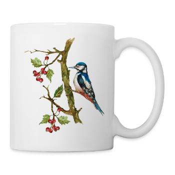 Bunter Vogel - Tasse - Weiß - Rechts
