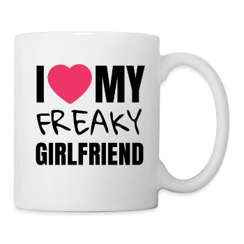 J’aime ma petite amie bizarre.T-shirt de la Saint-Valentin - Mug blanc - blanc - Droite