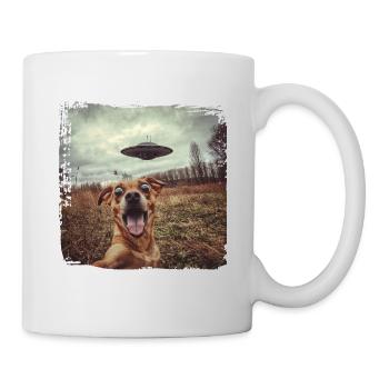 Drôle de chien Selfie Ufo Meme Gift - Mug blanc - blanc - Droite