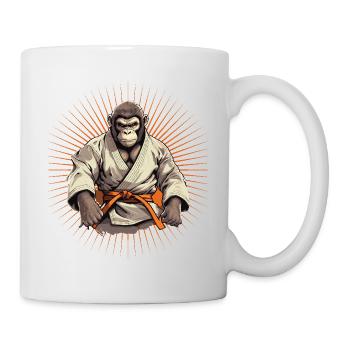 Karate Judo Affe Schimpanse Kampfsport - Tasse - Weiß - Rechts