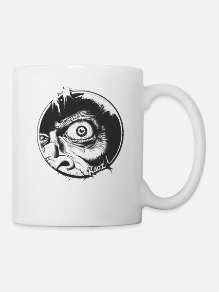 Ein Auge guckt durch das Loch - Tasse - Weiß