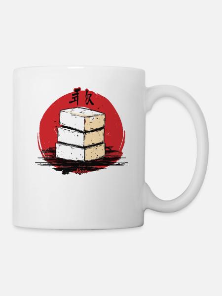 Ein Stapel Japanischer Tofu - Tasse - Weiß