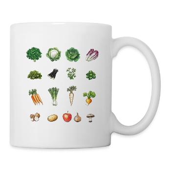 Januar Kleben von saisonalem Obst und Gemüse - Tasse - Weiß - Rechts