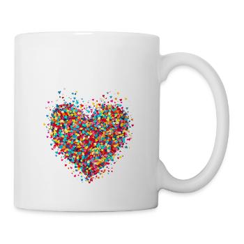 Konfetti im Herzen - Karneval Fasching - Tasse - Weiß - Rechts
