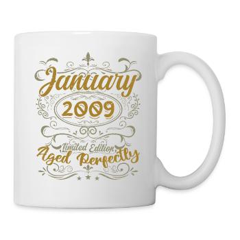 Janvier Cadeau D'anniversaire Nées En Janvier 2009 - Mug blanc - blanc - Droite