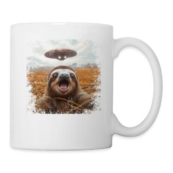 Funny Sloth Selfie Ufo Meme Gift - Mug - white - Right