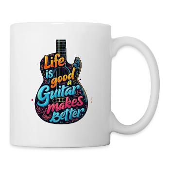 Life is Good Guitar makes it Better - Tasse - Weiß - Rechts