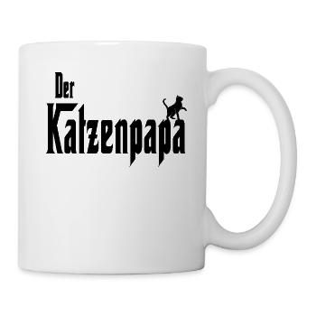 Der Katzenpapa - Katzen Papa - Katzen Vater - Tasse - Weiß - Rechts