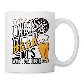 Darts and Beer, that's why I'm here Gift idea - Mug - white - Right