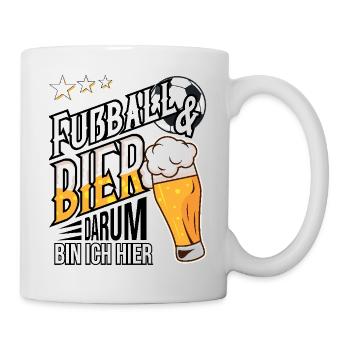 Football and beer, that's why I'm here Gift idea - Mug - white - Right