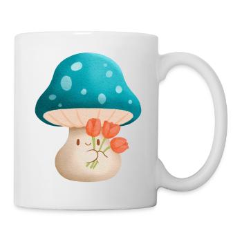 süßer Murshoom mit Blumen - Tasse - Weiß - Rechts