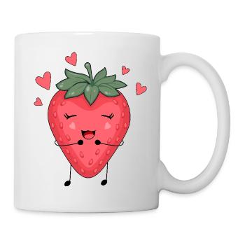 Strawberries and happiness - Mug - white - Right