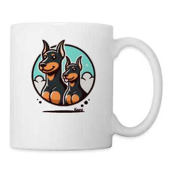 Funny Doberman Dogs - Mug - white - Right