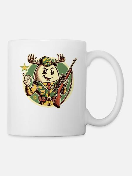 Jäger-Ei mit Hirschgeweih - Tasse - Weiß