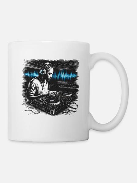 DJ Discjockey Musik auflegen Disko Musik mischen - Tasse - Weiß
