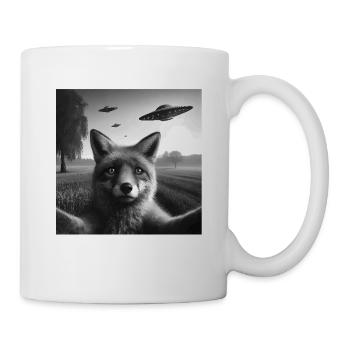 Fox Reynar Funny Graphic Selfie with UFOs Weird Al - Mug - white - Right