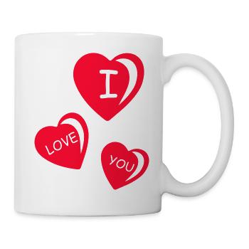 hearts i love you - Mug - white - Right