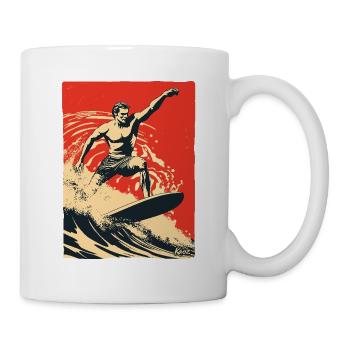 Oldschool Retro Surfing - Mug - white - Right