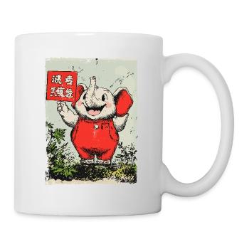 Fröhlicher kleiner Elefant - Tasse - Weiß - Rechts