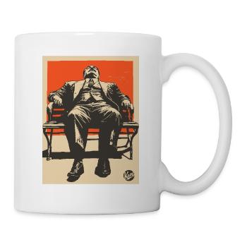 Propagande Boreout Homme sur le banc - Mug blanc - blanc - Droite