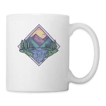 trees, forest, valley, river, sky and nature - Mug - white - Right