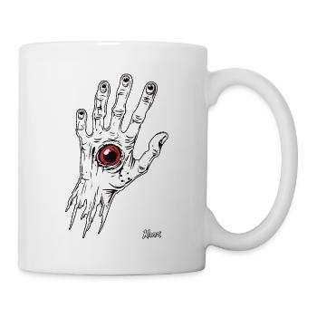 White zombie hand with eye - Mug - white - Right