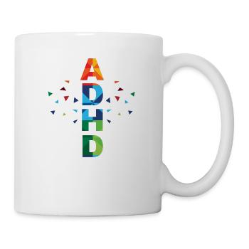 Buntes Design zur Sensibilisierung für ADHS - Tasse - Weiß - Rechts