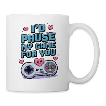 Je mettrais mon jeu en pause pour vous - Mug blanc - blanc - Droite