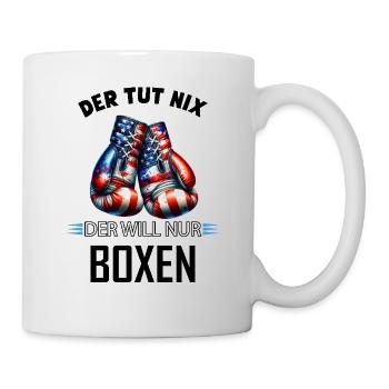 Il ne fait rien, il veut juste de la boxe, drôle de cadeau - Mug blanc - blanc - Droite