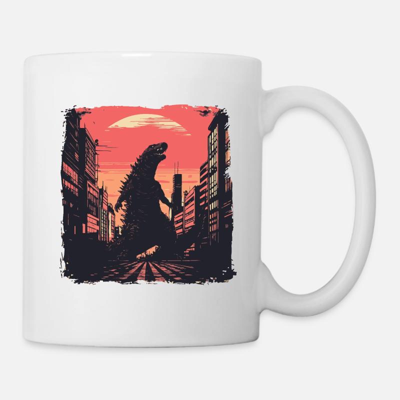 Kaiju Monster Design Sunset Gift Idea - Mug - white