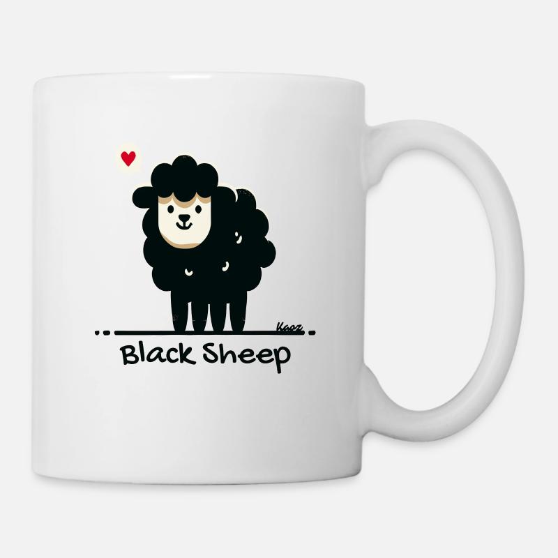 Cartoon Schwarzes Schaf - Tasse - Weiß