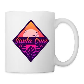 Santa Cruz Sunset Palmiers, Soleil Idée Cadeau - Mug blanc - blanc - Droite