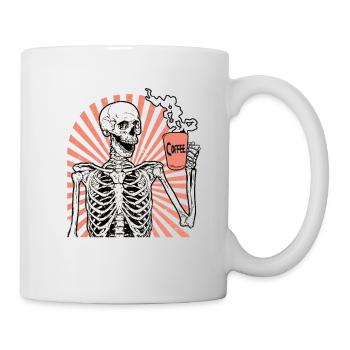 Skelett Männer Kaffee Staying Alive - Tasse - Weiß - Rechts