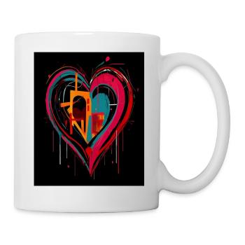 Herz für Kunstliebhaber - Tasse - Weiß - Rechts
