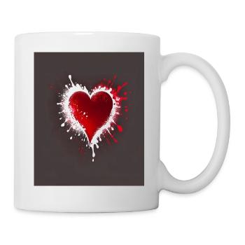 Herz für Kunstliebhaber - Tasse - Weiß - Rechts