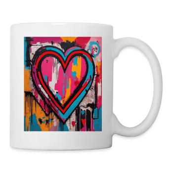 Herz für Kunstliebhaber - Tasse - Weiß - Rechts